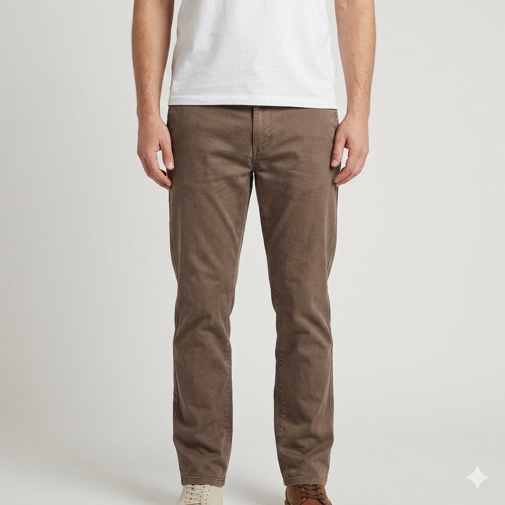 Perk Feel Good‎ Chino Pants Mens 38x30 Slim Fit Stretch Brown Trousers